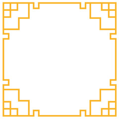 Fototapeta premium Gold angular frame with classic Chinese motifs ideal for luxury greeting cards, branding, and high-end festive visuals.