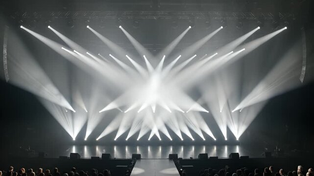 Stage with dramatic lighting and audience