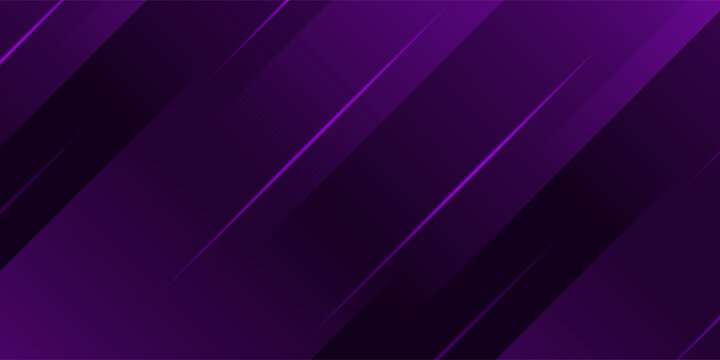 Abstract Dark Purple Geometric Background with Diagonal Layers and Neon Glow. Futuristic Technology Concept