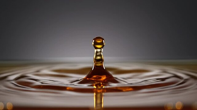 Honey drop suspended in air
