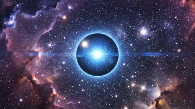 Cosmic Nebula with Central Sphere