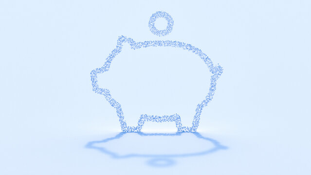 Abstract 3d rendering of piggy bank symbolizing financial stability