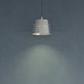 Modern metal lamp hanging indoors with minimalist lighting design