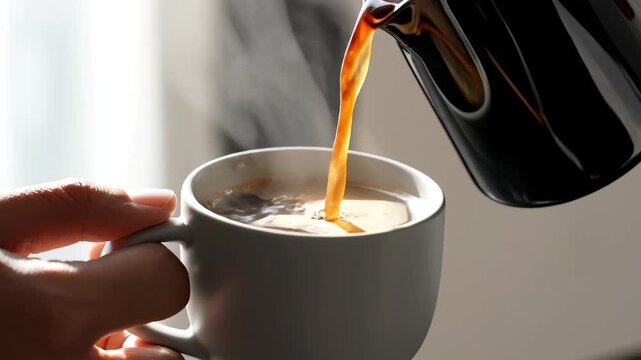 Coffee being poured into a cup