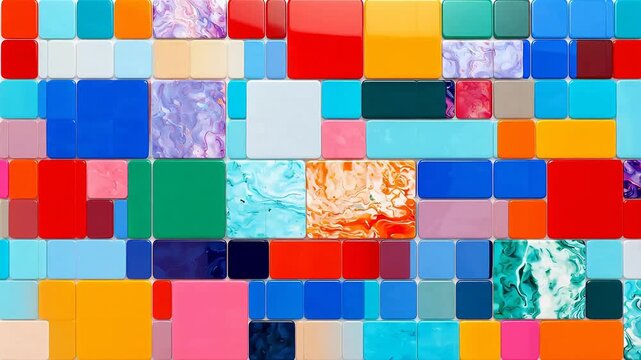 Colorful Square Tiles Arrangement