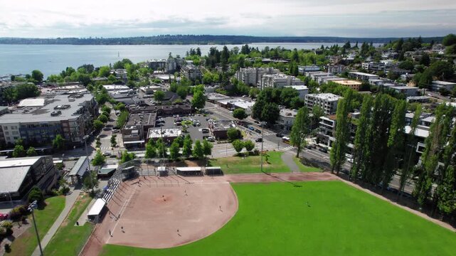 Peter Kirk Park Aerial Downtown Kirkland Washington