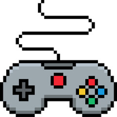 Pixel Art Game Controller SNES Gamepad, 8-Bit Retro Gaming Pad, Classic Console Controller Icon © FyfaMetarial