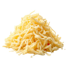 Pile of Freshly Grated Pale Yellow Cheese Shavings on Black Background shredded dairy