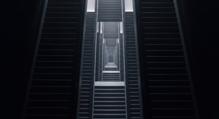 Obraz premium Elevator ascending through sleek, modern shaft with metallic surfaces and subtle lighting effects in a high-rise building