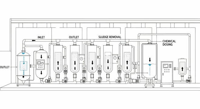 Industrial Water Treatment Plant Schematic Diagram.