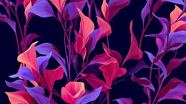 Colorful floral pattern on dark background