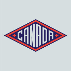 Fototapeta premium Retro badge Canada. Visit city logo template for banner, flyer and branding