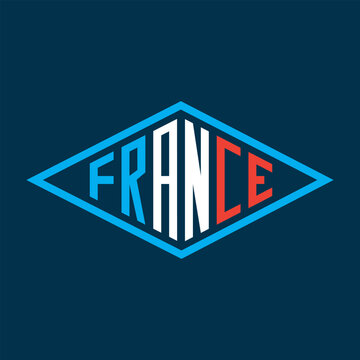 Retro badge France. Visit city logo template for banner, flyer and branding