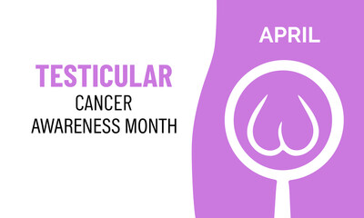 Obraz premium Testicular Cancer Awareness Month, promoting early detection and men s health support Pink ribbon symbol representing April. Banner poster, flyer and background design template.