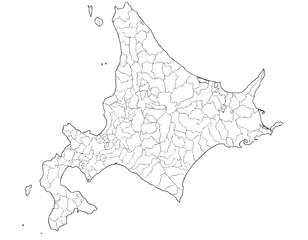 北海道　白黒　シンプル　イラスト © 酢漬け きゅうりの