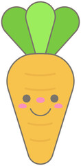 Cute Pastel Easter Carrot Character with Funny Face for Spring Season