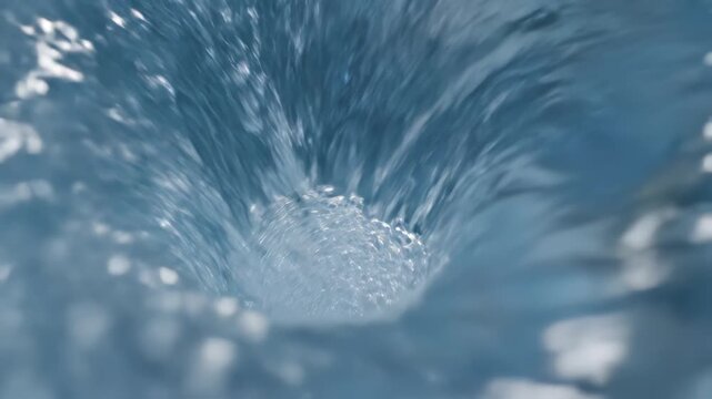 Closeup of swirling water vortex