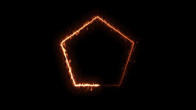 Abstract pentagon shape animation on black