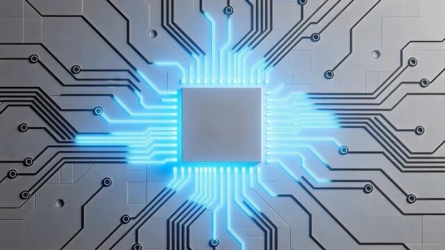 Circuit board with central chip