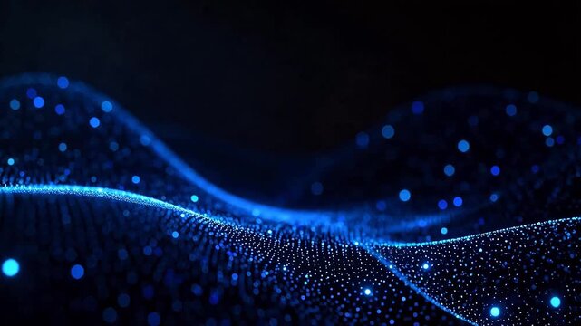 Blue glowing wave pattern