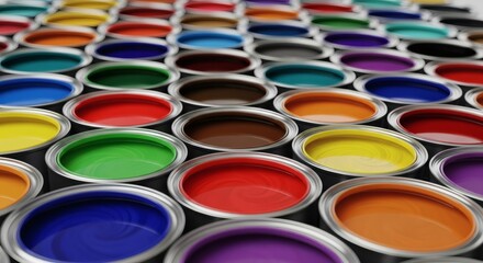 Fototapeta premium Paint Can Rainbow A Colorful Array of Possibilities.