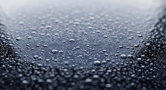 Water Droplets on Black Surface