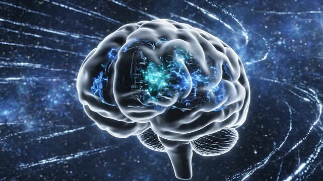 Human brain with neural activity