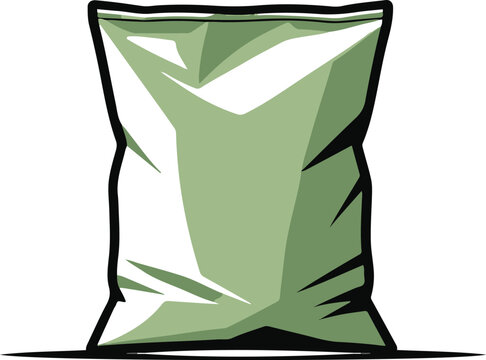  Simple fertilizer bag vector illustration, bold outline, flat color fill, minimal detail, isolated on white background 2
