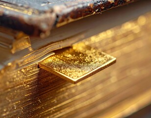 Close Up Macro View Of An Old Leather Bound Book With Gilded Pages And A Golden Bookmark Detailed Texture And Rich Warm Lighting