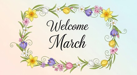 Obraz premium Floral Wreath Framing 