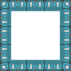 Leerer quadratischer Holzrahmen mit wei&szlig;en Hintergrund