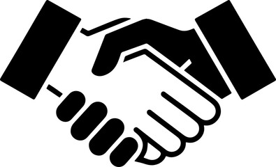 Obraz premium Modern Handshake Symbol Flat Business Teamwork Contract Support Icon Design