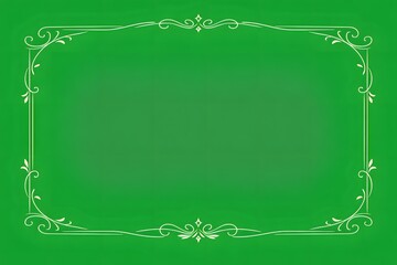 Elegant white ornate frame on a green background with decorative elements.