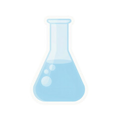 Empty glass laboratory flask isolated