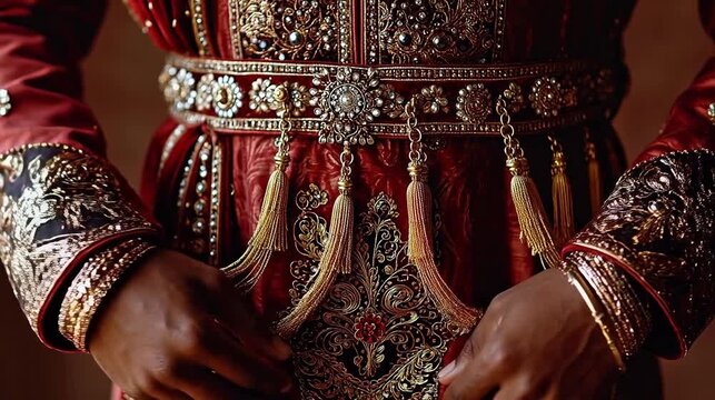 Closeup of ornate traditional garment