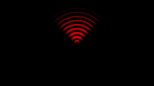 Animated fade wave wifi signal icon motion graphic overlay loop on transparent background,Wifi Signal Icon Animation Video, Signal Animated Clip, Wifi Vector Animation Video.