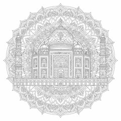 Obraz premium Taj Mahal Creative Vector Design – Indian Historical Monument