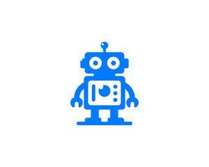 Fototapeta premium Robot minimalist logo for ai technology branding
