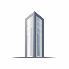 Obraz premium Sleek minimalist illustration of a contemporary urban skyscraper, symbolizing business and city life