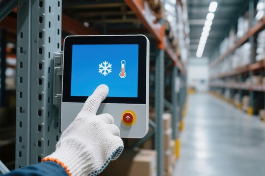 Cold chain logistics warehouse with smart temperature control system for frozen storage product safety and quality in logistic operations