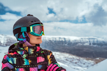 Female Snowboarder Portrait Enjoying Ski Resort