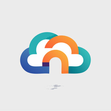 Cloud computing graphic representing data storage and networking