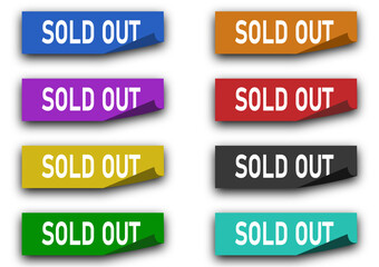 Corner Sold Out Ribbon Banner – Marketing Label for Promotions Stock Illustration © Muzammil