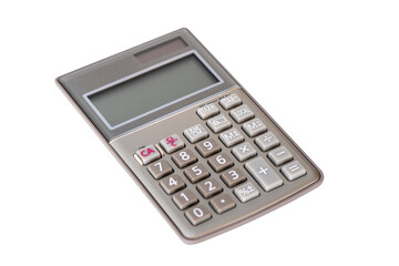 Taschenrechner isoliert als Freisteller &uuml;ber transparentem Hintergrund