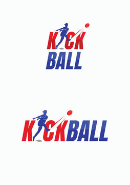 Great attractive modern editable and memorable kickball logo for competition and tournament event	