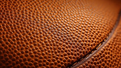 Close-Up View of Textured Orange Leather Basketball Grain Pattern