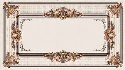 Elegant Ornate Frame Design in Mocha Brown Tones for Chic Decor