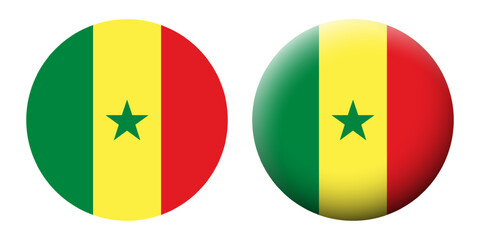 Fototapeta premium Vector illustration of Senegal flag set on transparent background