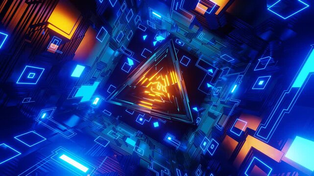 Seamless loop futuristic sci-fi environment with immersive atmosphere. Perfect for VR experiences, video games, tech product launches, music festival visuals, metaverse projects, cyberpunk content. 4K