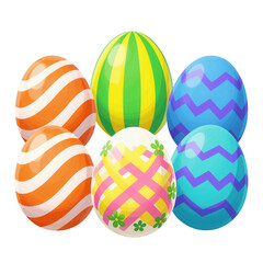 Colorful Easter Eggs With Patterned Designs